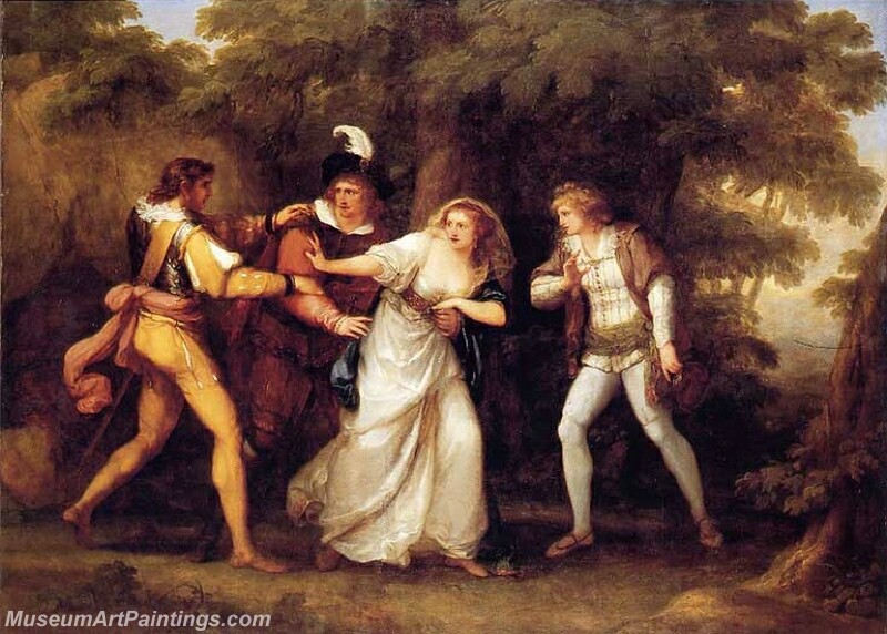 Valentine Rescues Silvia in The Two Gentlemen of Verona Painting