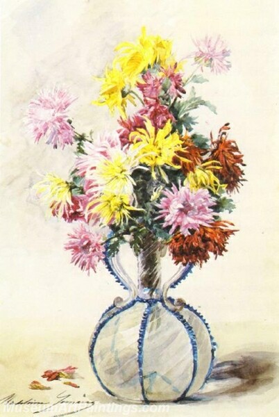 Vase of Chrysanthemums Painting