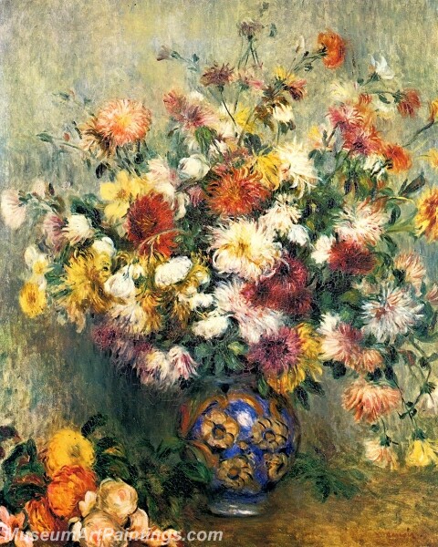 Vase of Chrysanthemums Painting