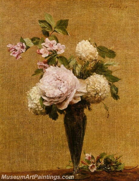 Vase of Peonies and Snowballs Painting