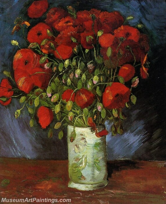Vase with Red Poppies Painting