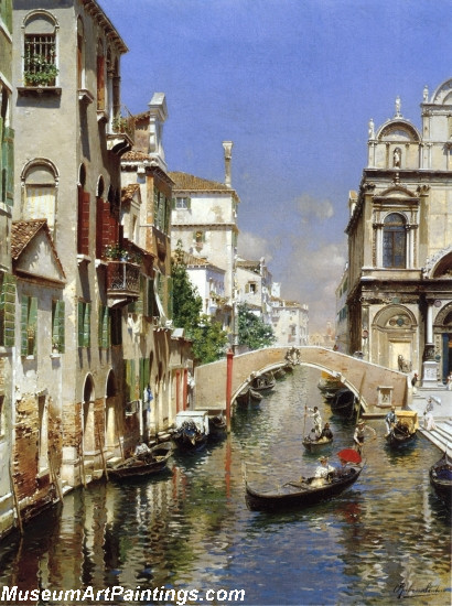 Venice Painting A Venetian Canal with the Scoula Grande di San Marco and Campo San Giovanni e Paolo