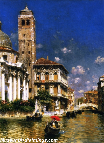 Venice Painting San Geremia with Palazzo Labia