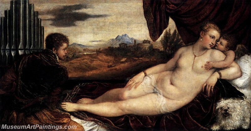 Venus with Organist and Cupid Painting