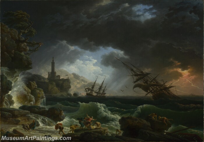 Vernet A Shipwreck in Stormy Seas Painting