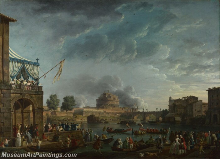 Vernet A Sporting Contest on the Tiber at Rome Painting