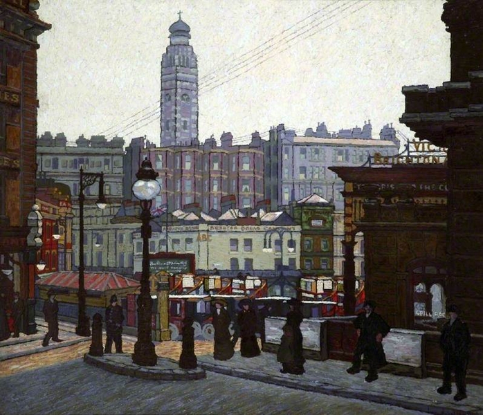 Victoria Station London the Sunlit Square by Charles Ginner