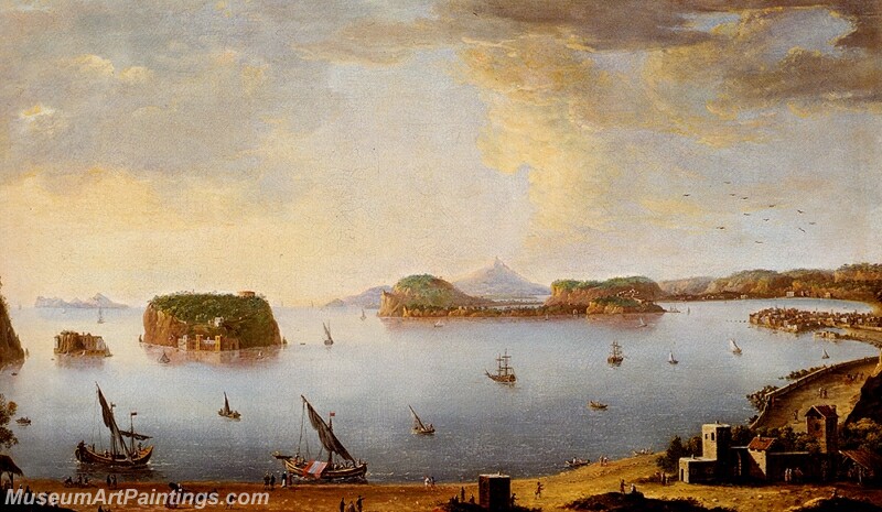 View Of The Bay Of Pozzuoli With The Port Of Baia The Islands Of Nisida Procida Ischia And Capri Painting