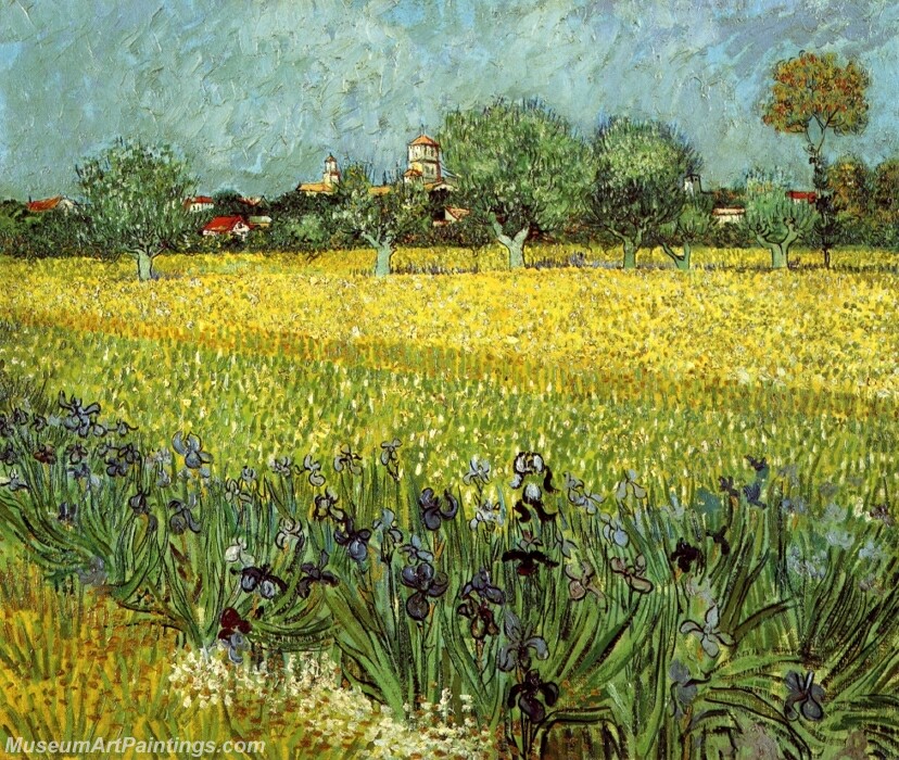 View of Arles with Irises Painting