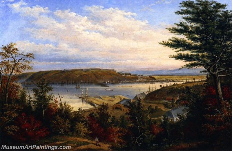 View of Quebec from the Grand Trunk Railway Station at Pointe Levis Painting