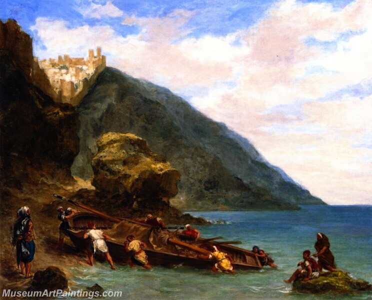 View of Tangier from the Seashore Painting