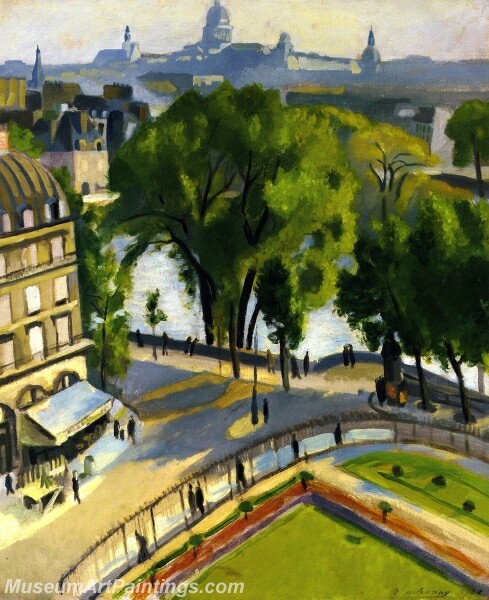 View of the Quai de Louvre Painting