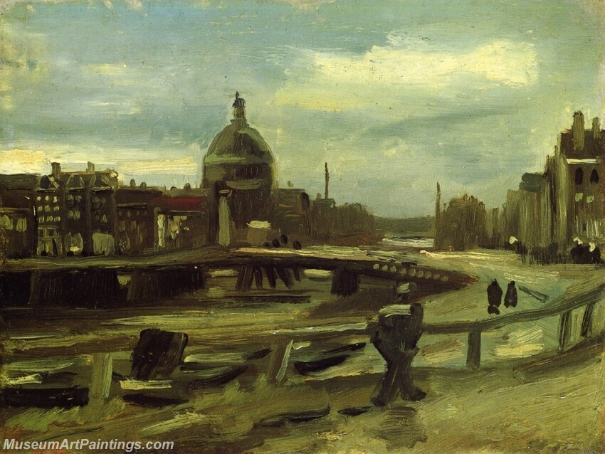 View on the Singel in Amsterdam Painting