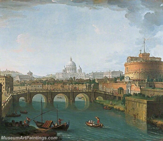 View on the Tiber Rome Painting