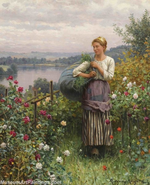 Village Girl Paintings The Rose Garden