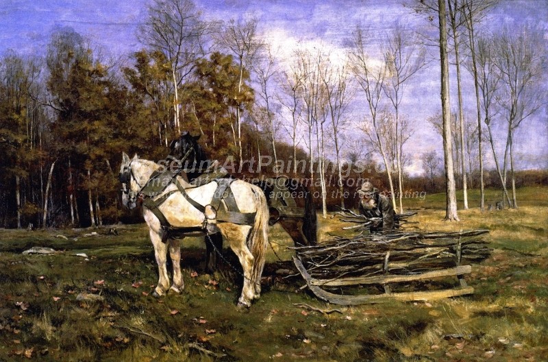 Village Oil Paintings The Wood Gatherer