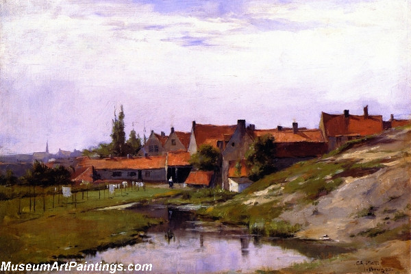 Village Paintings Bruges Landscape