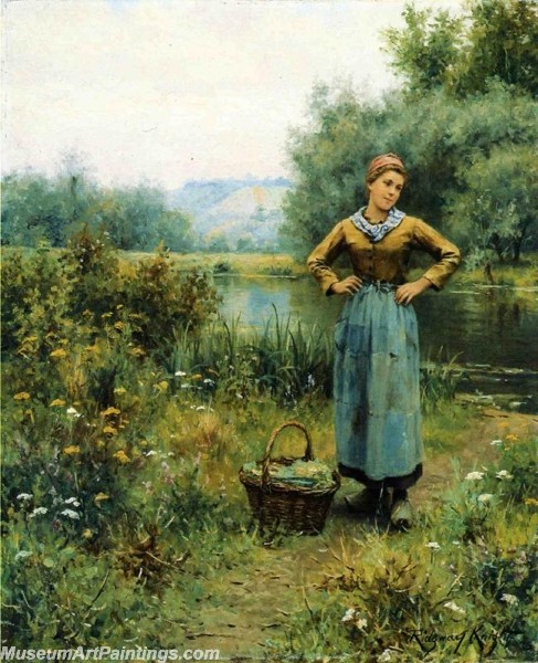 Village Paintings Girl in a Landscape