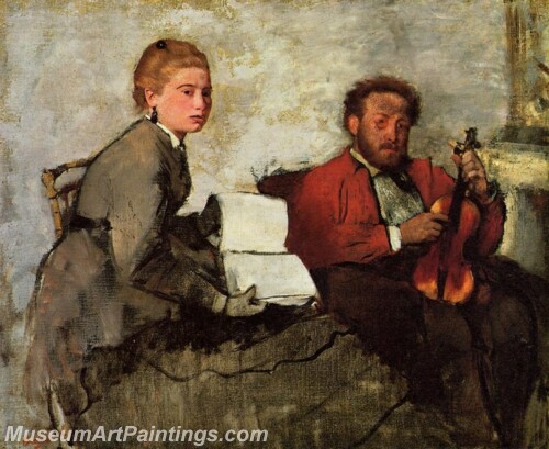 Violinist and Young Woman Painting