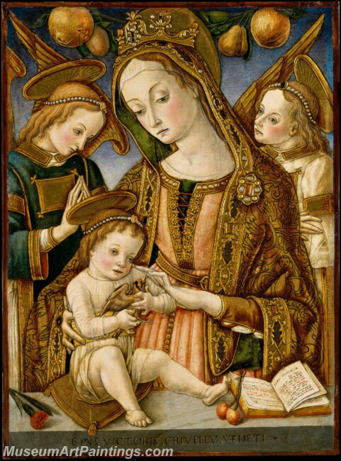 Vittore Crivelli Madonna and Child with Two Angels Painting