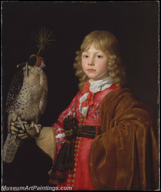 Wallerant Vaillant Portrait of a Boy with a Falcon Painting