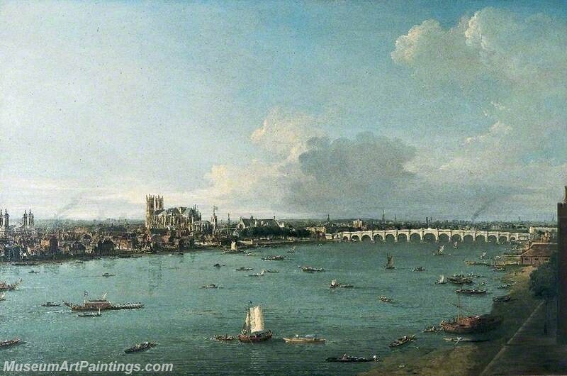 Westminster from the River London Painting