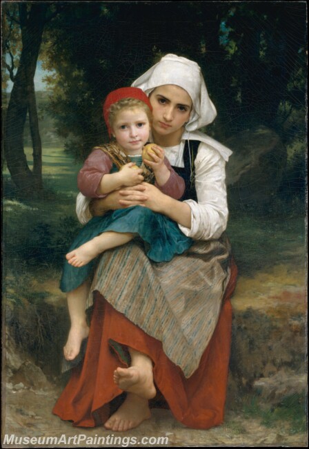 William Bouguereau Breton Brother and Sister Painting