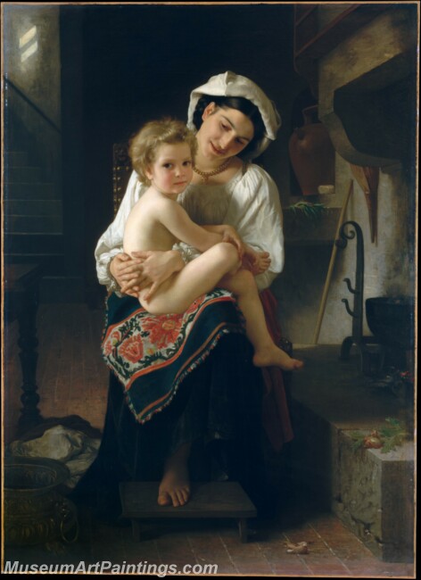 William Bouguereau Young Mother Gazing at Her Child Painting