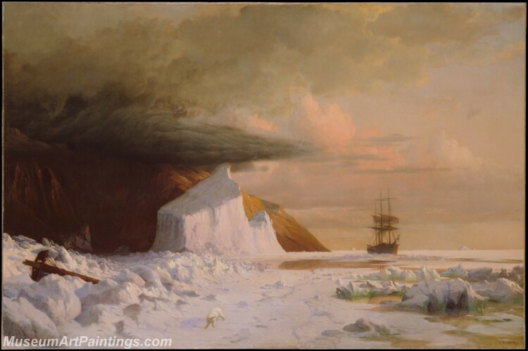 William Bradford An Arctic Summer Boring Through the Pack in Melville Bay Painting