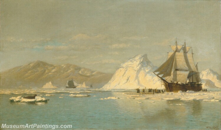 William Bradford Off Greenland Whaler Seeking Open Water Painting