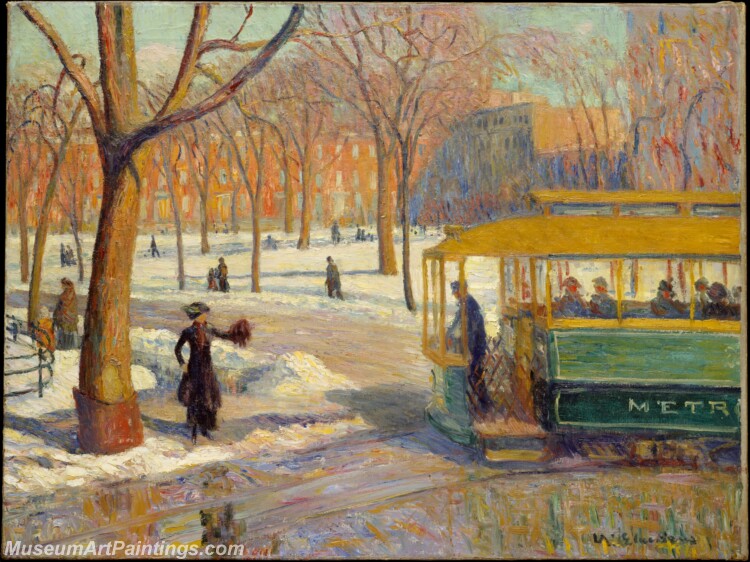 William James Glackens The Green Car Painting