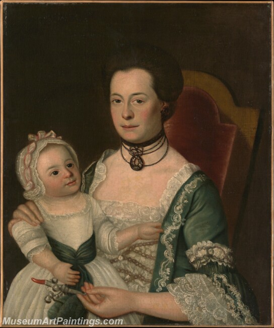 William Johnston Mrs Jacob Hurd and Child Painting