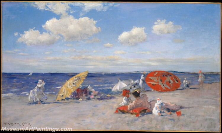 William Merritt Chase At the Seaside Painting