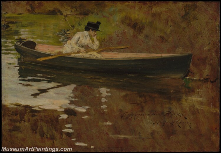 William Merritt Chase Mrs Chase in Prospect Park Painting