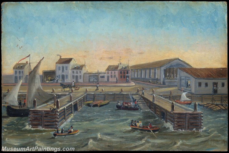 William P Chappel Old Ferry Stairs Painting