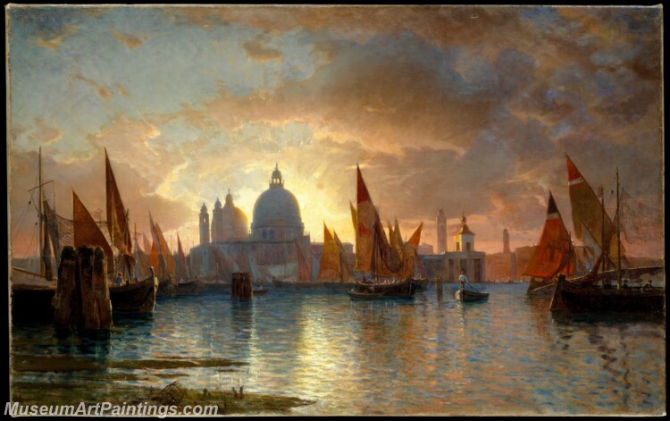 William Stanley Haseltine Santa Maria della Salute Sunset Painting