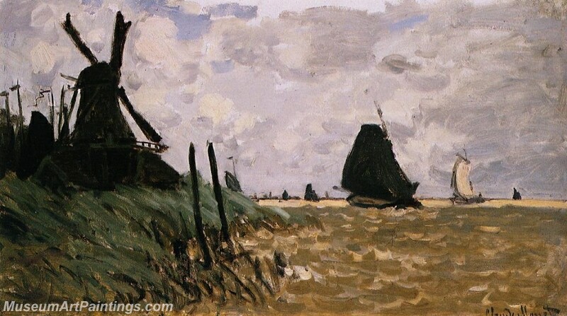 Windmill near Zaandam Painting