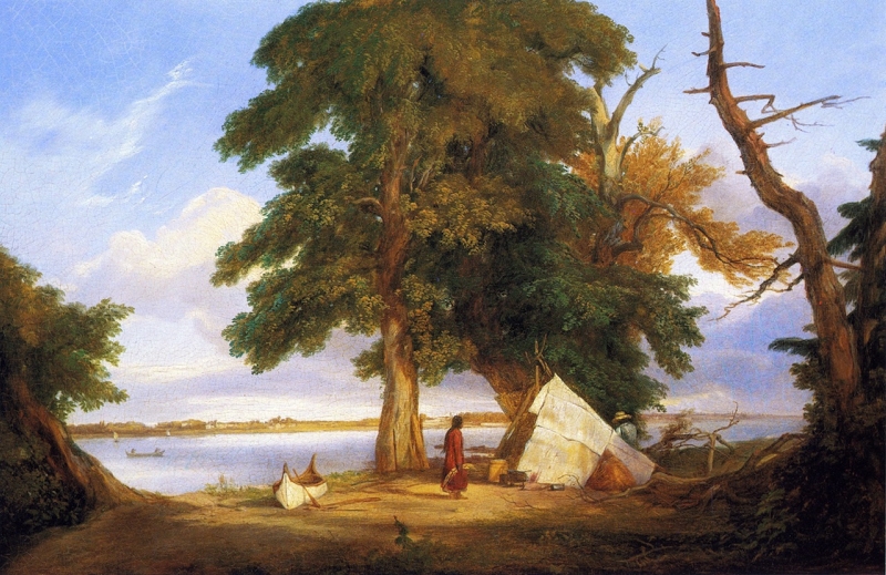 Winnebago Encampment by Seth Eastman
