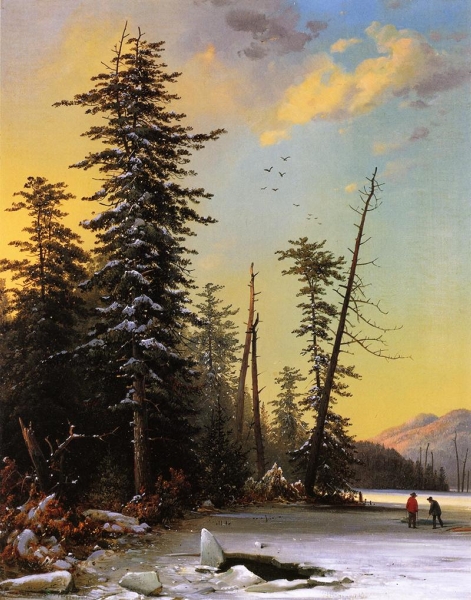 Winter Evening on a Lake at the Pine Swamp by Gustavus Johann Grunewald