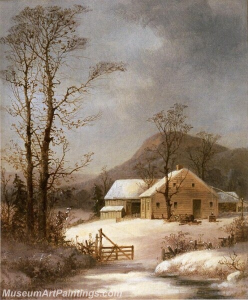 Winter Farmyard Painting