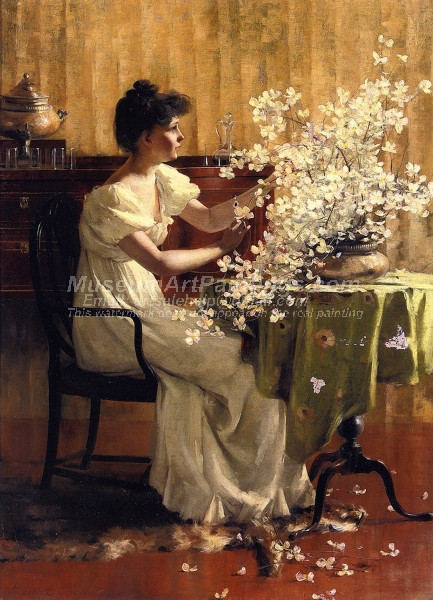 Woman Arranging Flowers by Francis Coates Jones