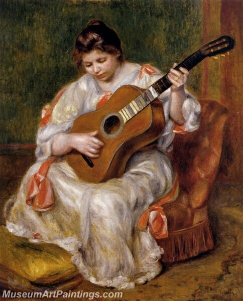 Woman Playing the Guitar Painting