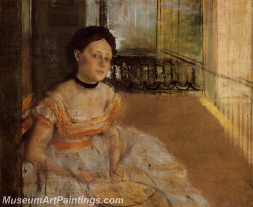 Woman Seated on a Balcony Painting