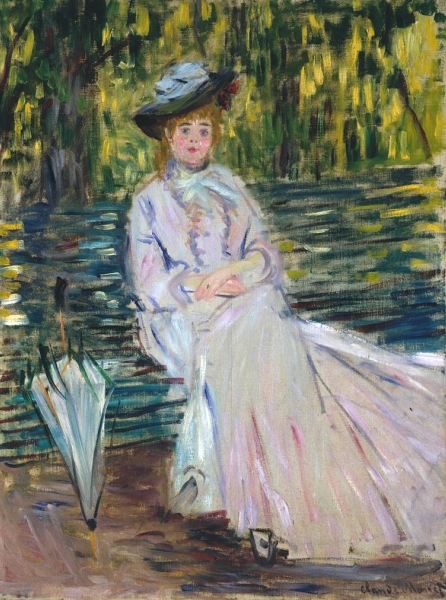 Woman Seated on a Bench by Claude Monet