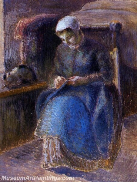 Woman Sewing Painting