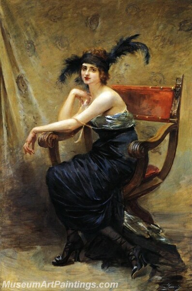 Woman Sitting in a Dagobert Armchair Painting