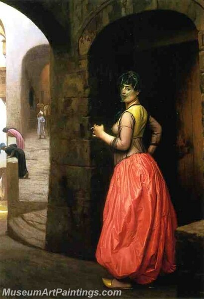 Woman from Cairo Smoking a Cigarette Painting