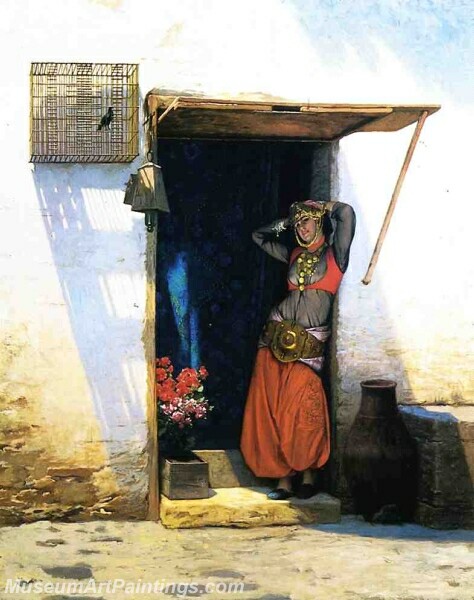 Woman from Cairo at Her Door Painting