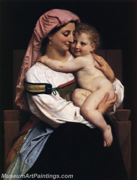 Woman of Cervara and Her Child Painting