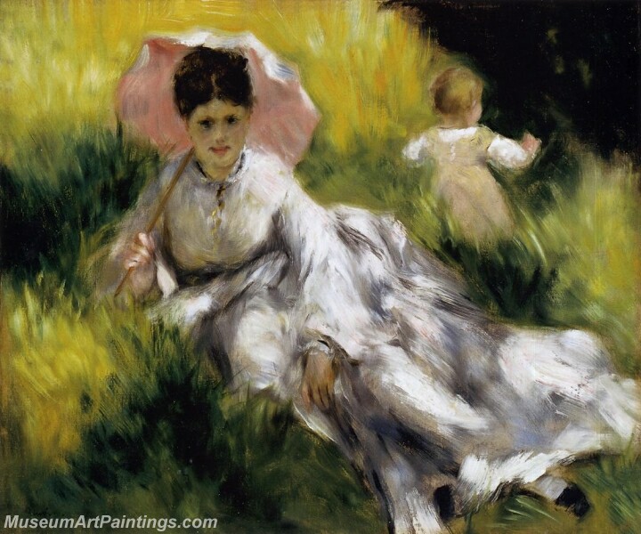 Woman with Parasol Painting